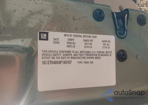 2004 Chevrolet Malibu Maxx Ls from USA, damaged, VIN 1G1ZT64804F190167